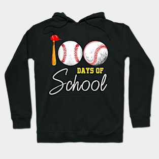 100 Days Of School Baseball 100Th Day Of School Teacher Kids Hoodie